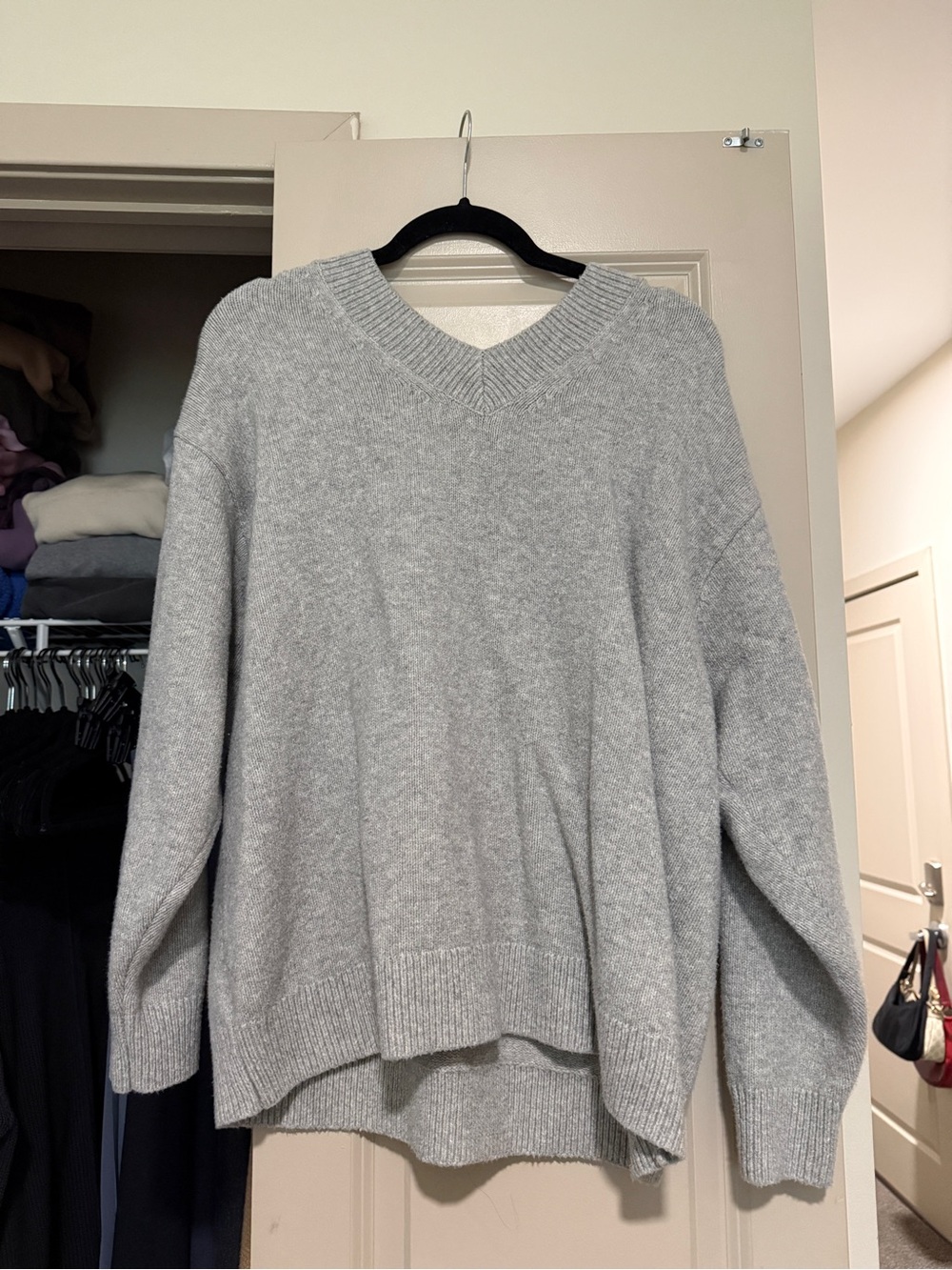 Women’s V-Neck Gray Sweater
